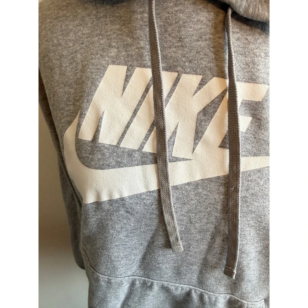 Nike Mens Sportswear Futura Logo Pullover Hoodie Heather Grey Medium‎